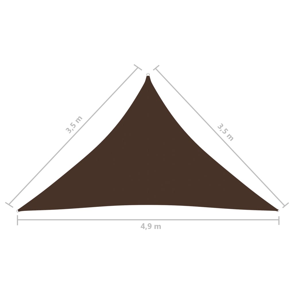 Aurinkopurje Oxford-kangas kolmio 3,5x3,5x4,9 m ruskea - Sisustajankoti.fi