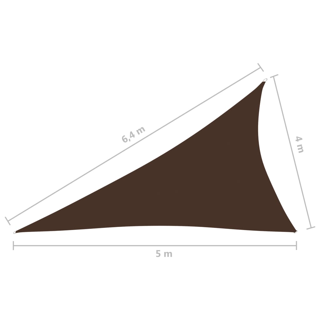 Aurinkopurje Oxford-kangas kolmio 4x5x6,4 m ruskea - Sisustajankoti.fi