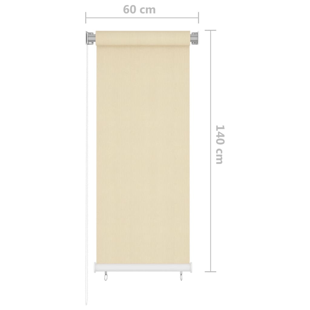 Rullaverho ulkotiloihin kerma 60x140 cm HDPE - Sisustajankoti.fi