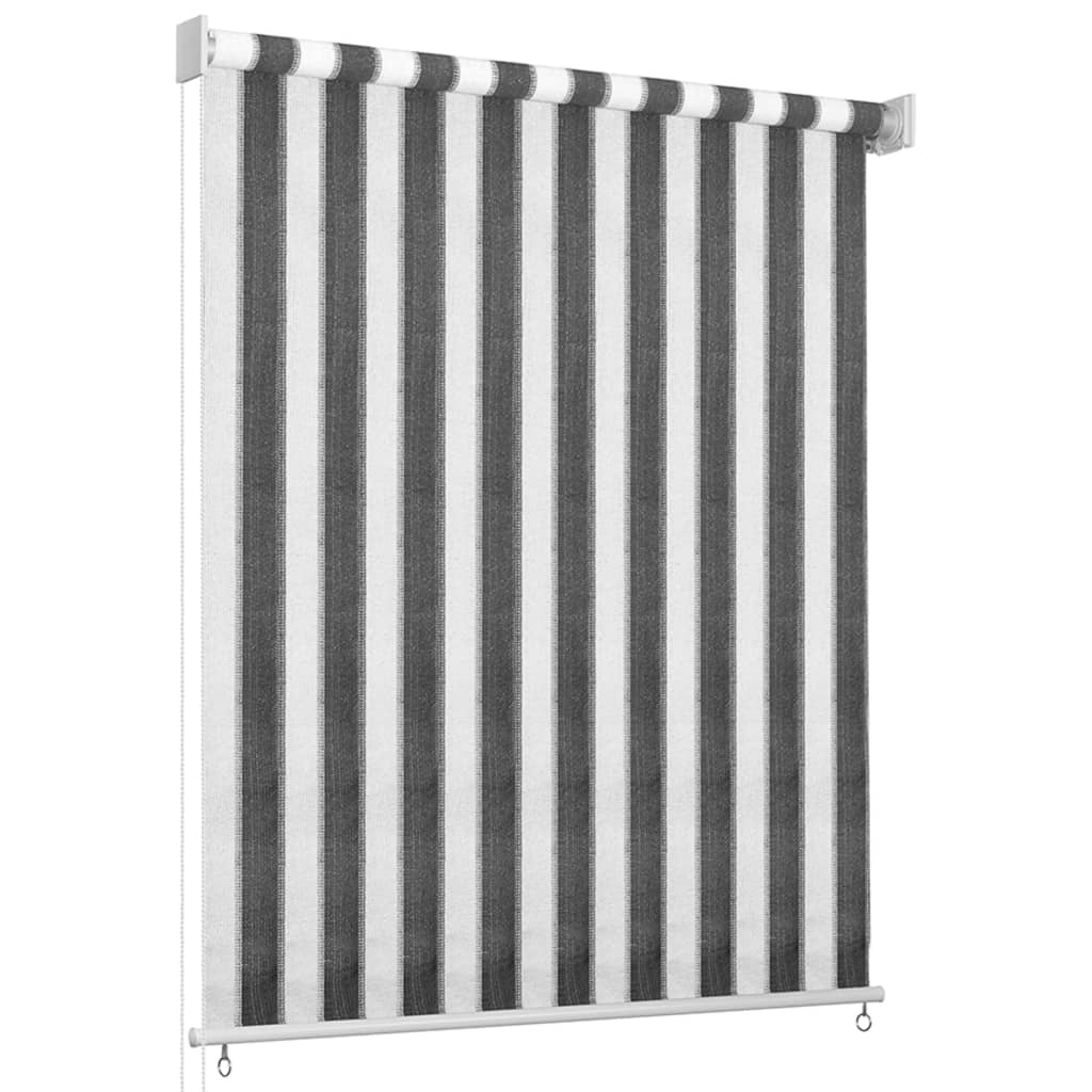 312692 Outdoor Roller Blind 60x230 cm Anthracite and White Stripe - Sisustajankoti.fi