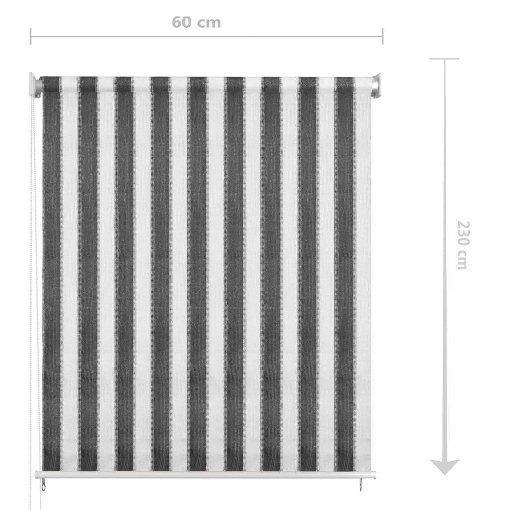 312692 Outdoor Roller Blind 60x230 cm Anthracite and White Stripe - Sisustajankoti.fi