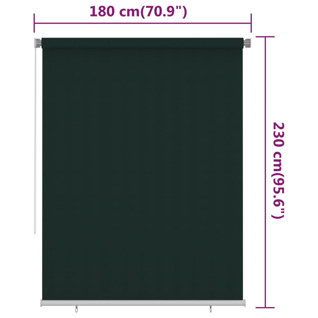 Rullaverho ulkotiloihin 180x230 cm tummanvihreä HDPE - Sisustajankoti.fi