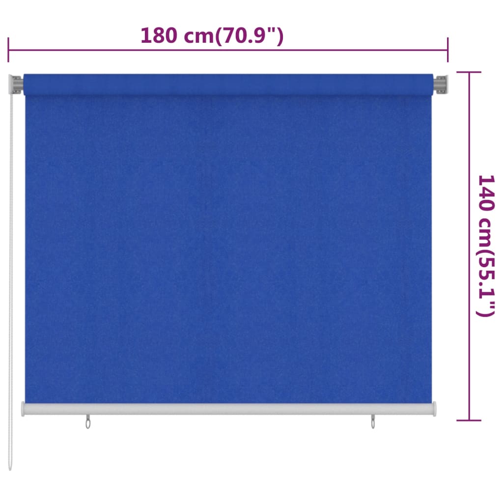 Rullaverho ulkotiloihin 180x140 cm sininen HDPE - Sisustajankoti.fi