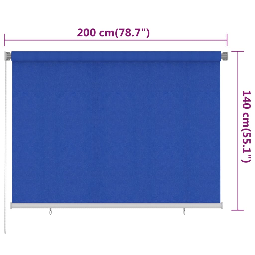 Rullaverho ulkotiloihin 200x140 cm sininen HDPE - Sisustajankoti.fi