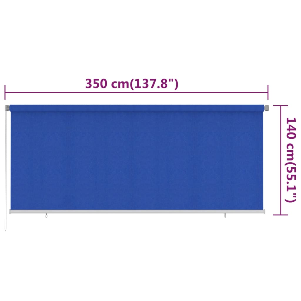 Rullaverho ulkotiloihin 350x140 cm sininen HDPE - Sisustajankoti.fi
