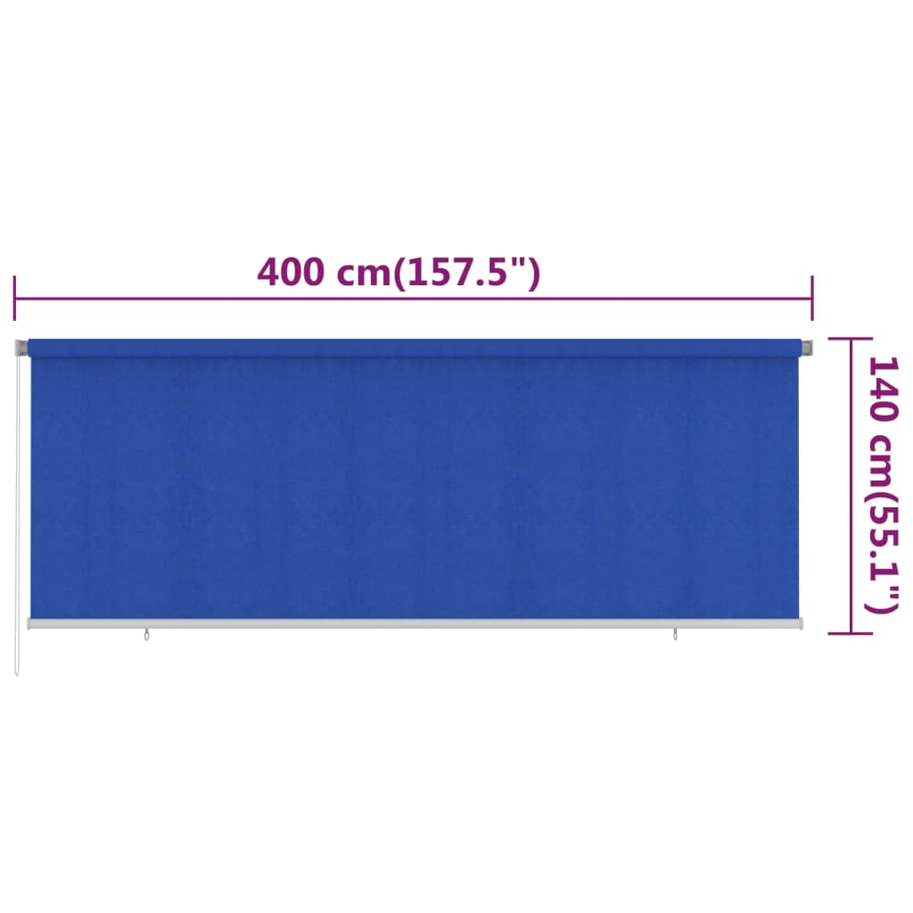 Rullaverho ulkotiloihin 400x140 cm sininen HDPE - Sisustajankoti.fi