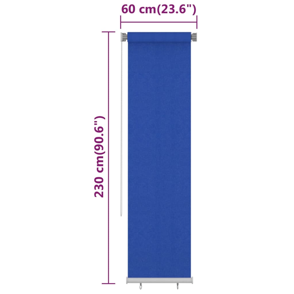 Rullaverho ulkotiloihin 60x230 cm sininen HDPE - Sisustajankoti.fi