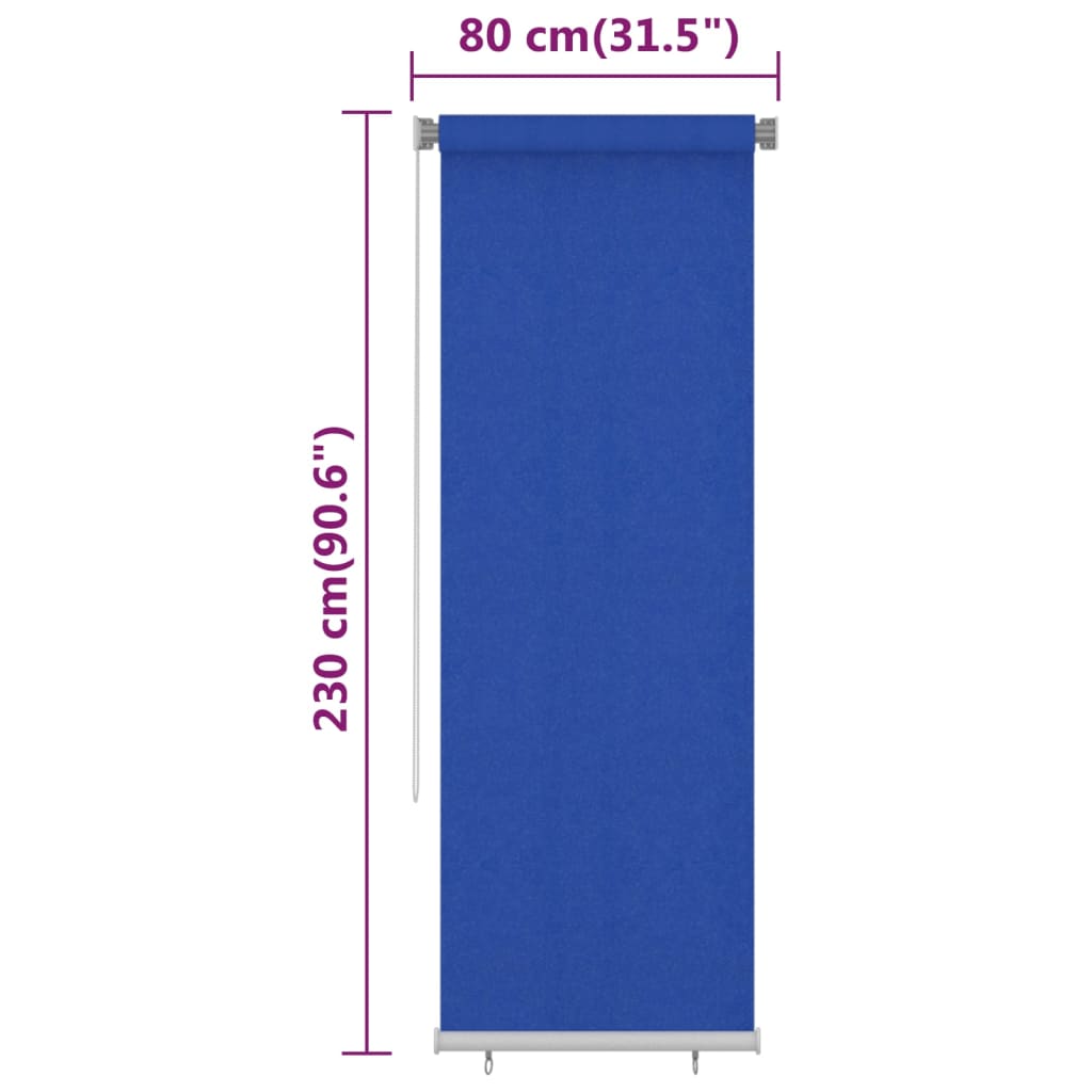 Rullaverho ulkotiloihin 80x230 cm sininen HDPE - Sisustajankoti.fi
