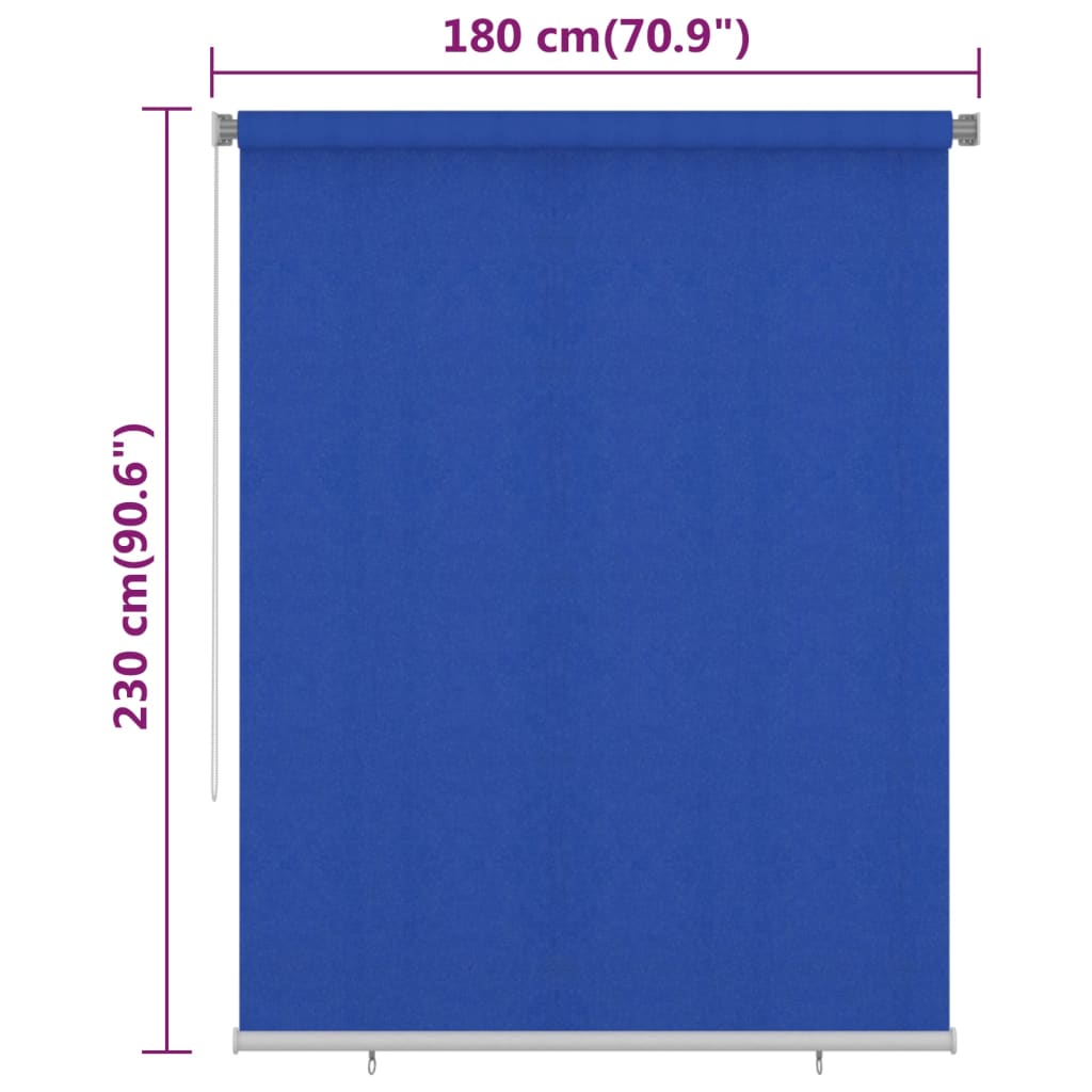 Rullaverho ulkotiloihin 180x230 cm sininen HDPE - Sisustajankoti.fi