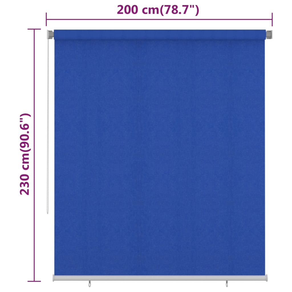Rullaverho ulkotiloihin 200x230 cm sininen HDPE - Sisustajankoti.fi