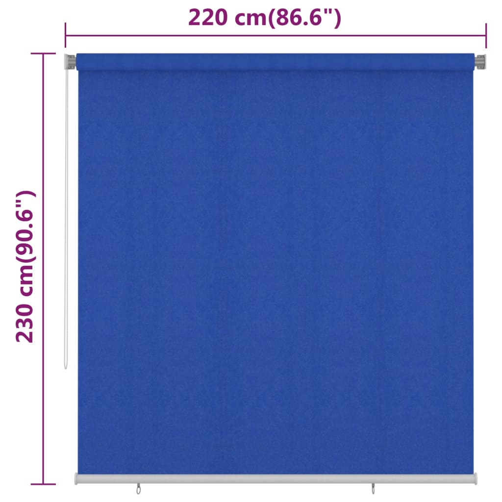 Rullaverho ulkotiloihin 220x230 cm sininen HDPE - Sisustajankoti.fi