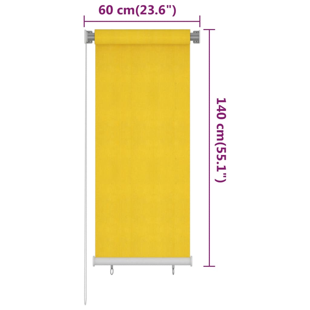 Rullaverho ulkotiloihin 60x140 cm keltainen HDPE - Sisustajankoti.fi