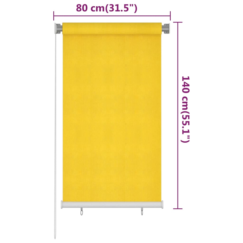 Rullaverho ulkotiloihin 80x140 cm keltainen HDPE - Sisustajankoti.fi