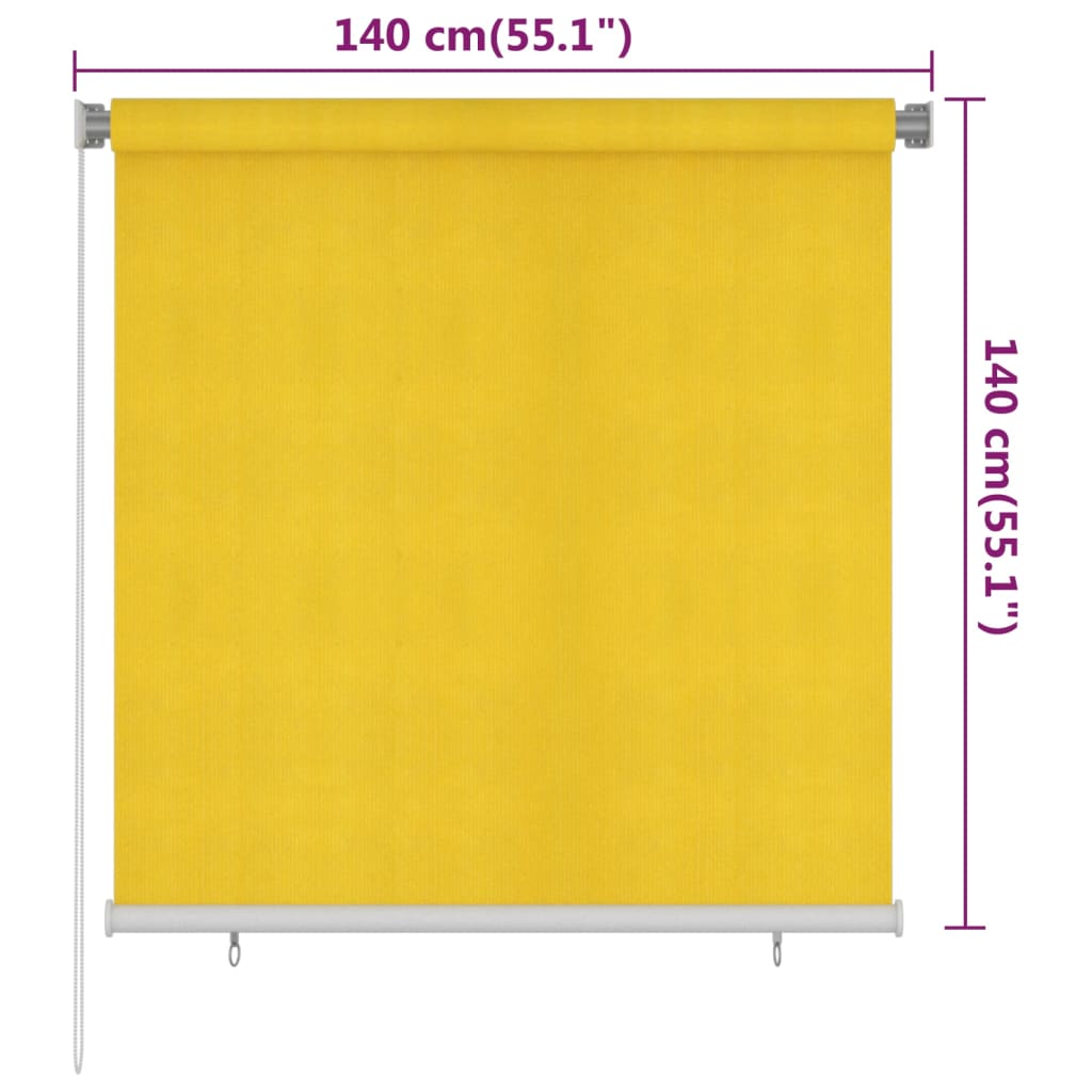 Rullaverho ulkotiloihin 140x140 cm keltainen HDPE - Sisustajankoti.fi