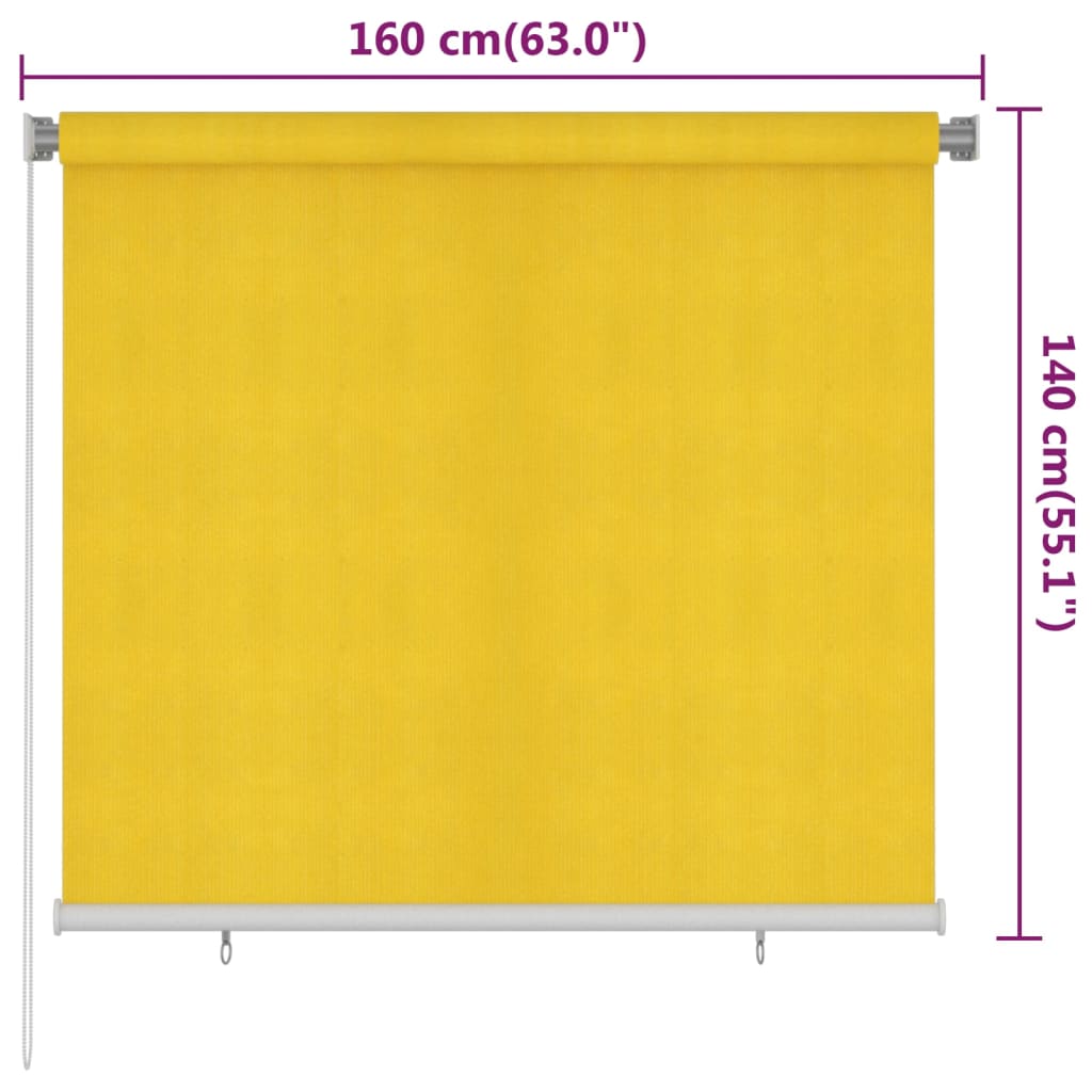 Rullaverho ulkotiloihin 160x140 cm keltainen HDPE - Sisustajankoti.fi