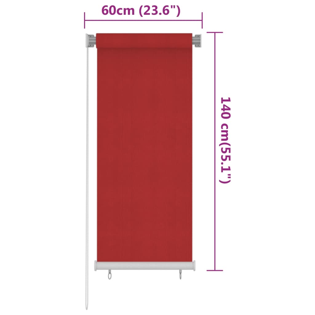 Rullaverho ulkotiloihin 60x140 cm punainen HDPE - Sisustajankoti.fi