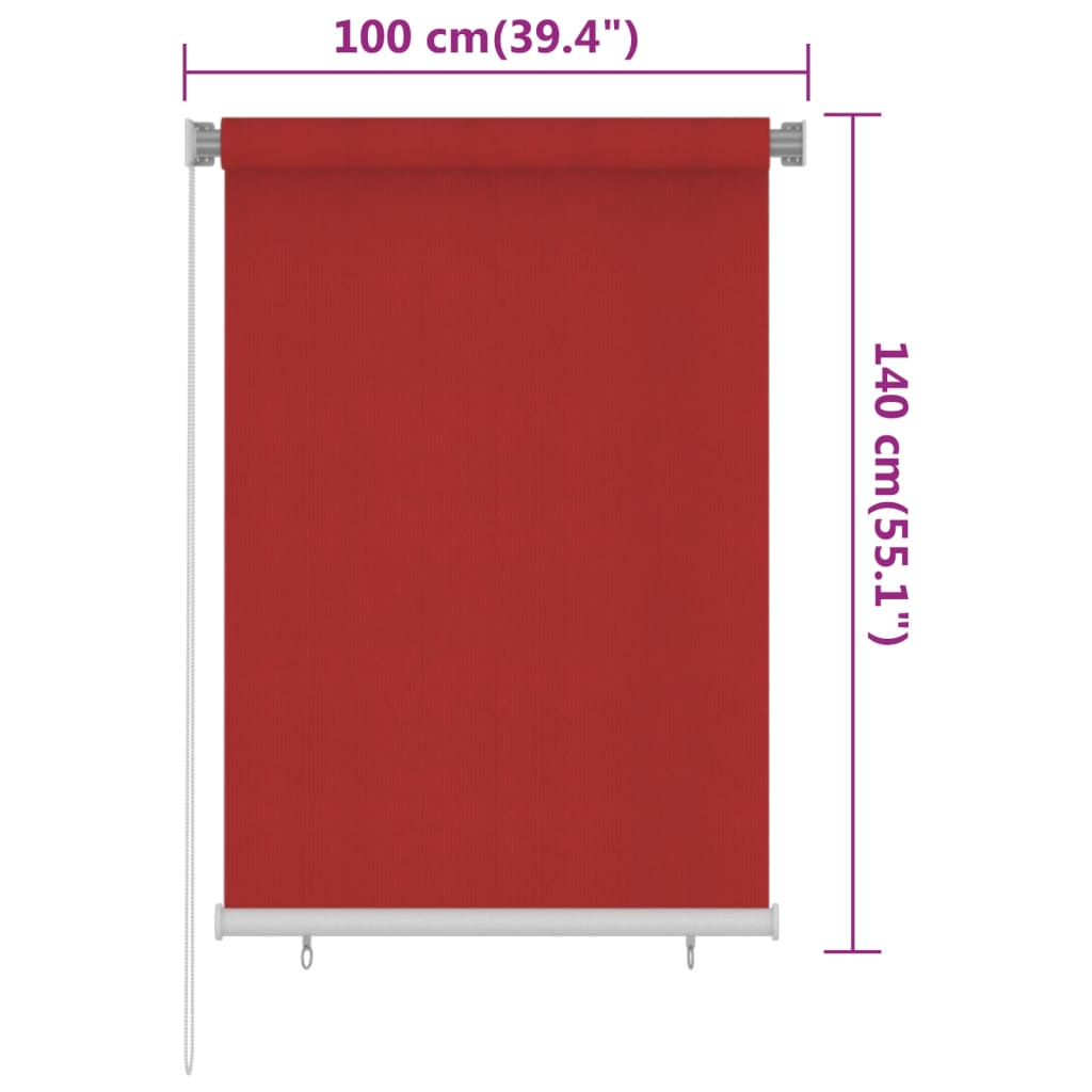 Rullaverho ulkotiloihin 100x140 cm punainen HDPE - Sisustajankoti.fi