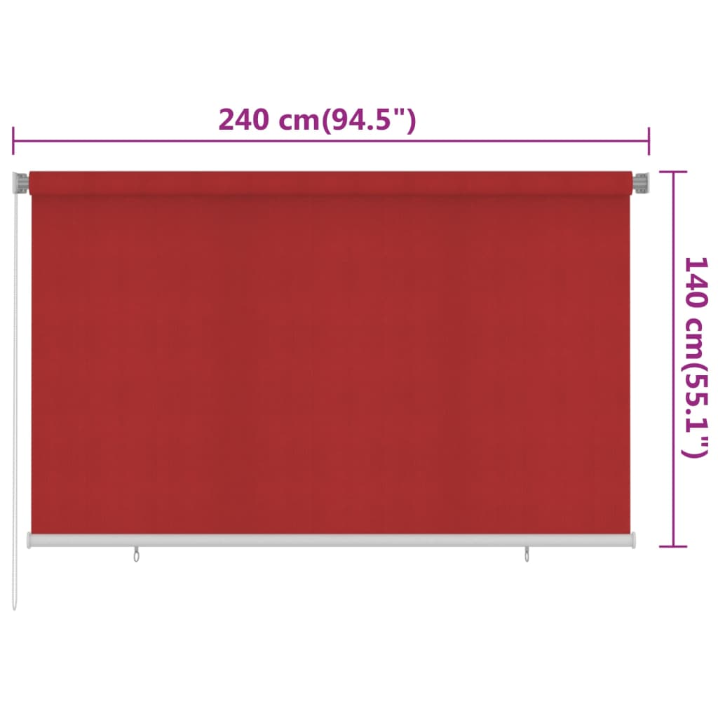 Rullaverho ulkotiloihin 240x140 cm punainen HDPE - Sisustajankoti.fi