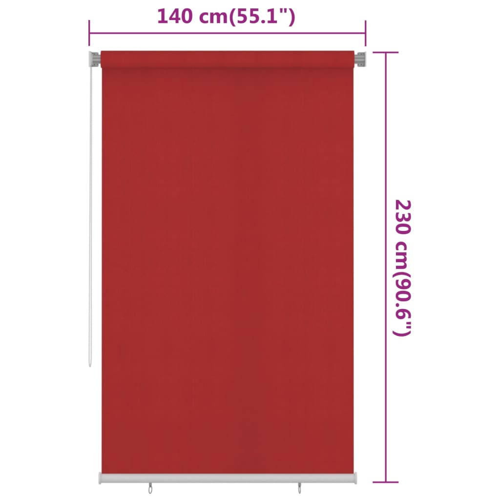 Rullaverho ulkotiloihin 140x230 cm punainen HDPE - Sisustajankoti.fi