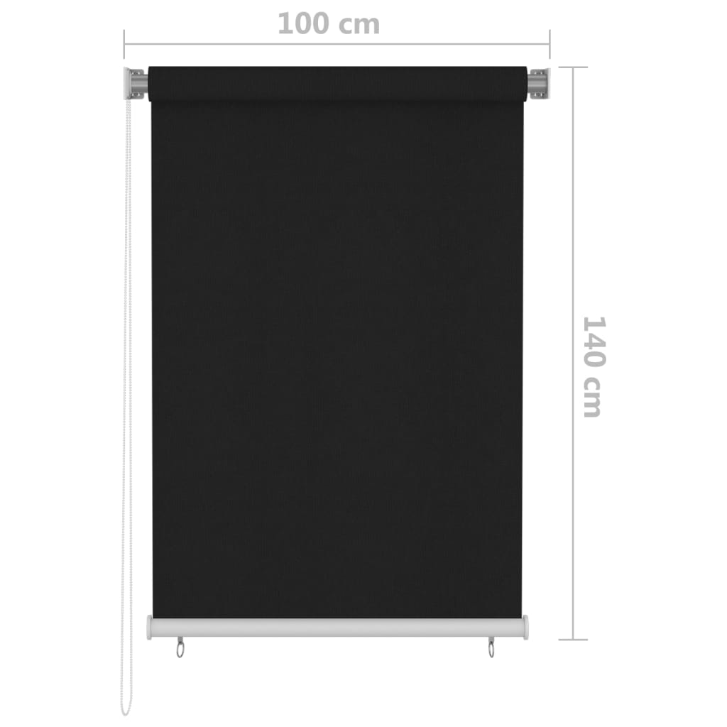 Rullaverho ulkotiloihin 100x140 cm musta - Sisustajankoti.fi