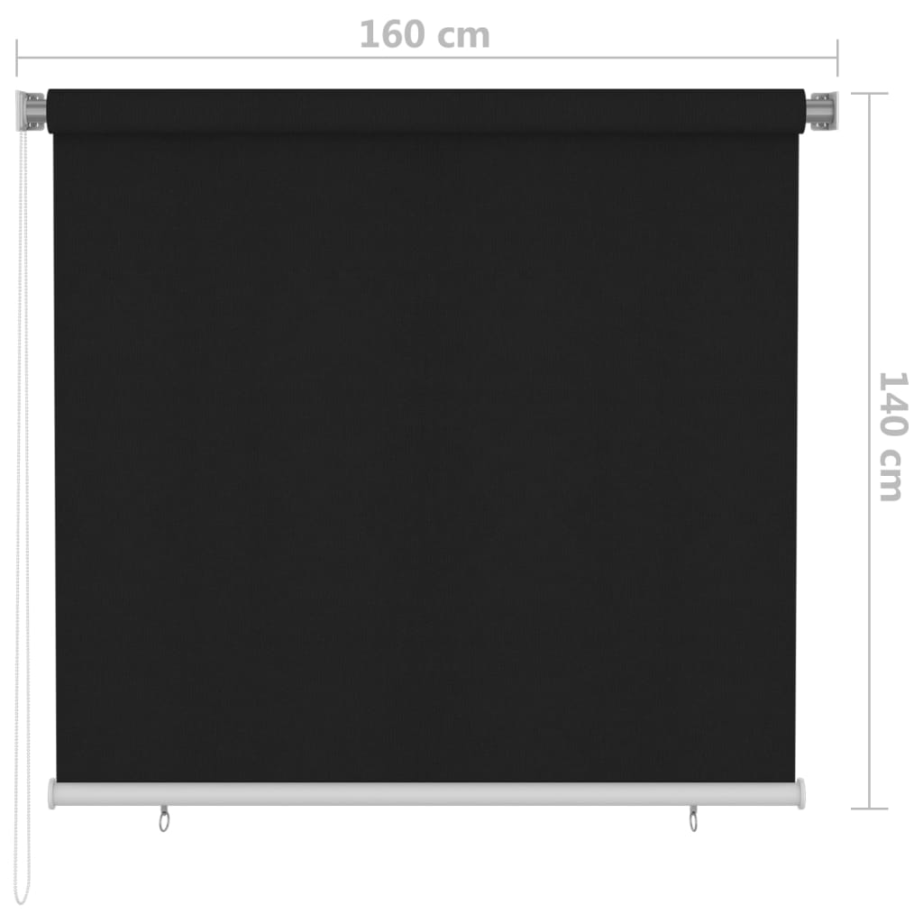 Rullaverho ulkotiloihin 160x140 cm musta - Sisustajankoti.fi