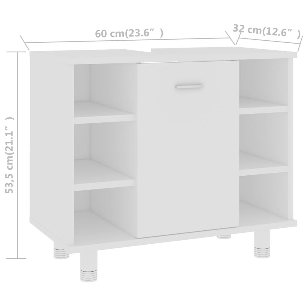 Kylpyhuonekaappi valkoinen 60x32x53,5 cm - Sisustajankoti.fi