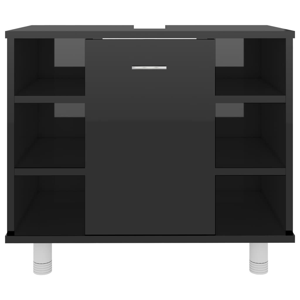 Kylpyhuonekaappi korkeakiilto musta 60x32x53,5 cm - Sisustajankoti.fi