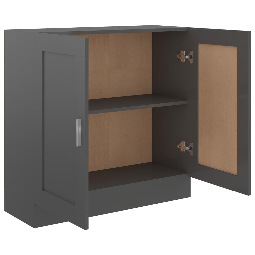 Kirjahylly korkeakiilto harmaa 82,5x30,5x80 cm - Sisustajankoti.fi