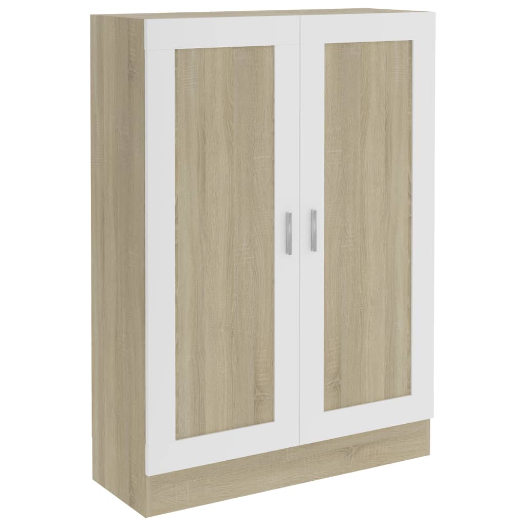 Kirjahylly valkoinen ja Sonoma-tammi 82,5x30,5x115 cm - Sisustajankoti.fi