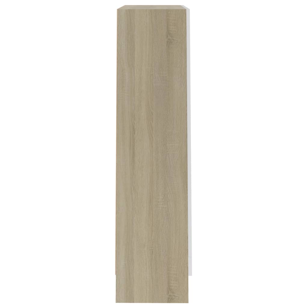 Kirjahylly valkoinen ja Sonoma-tammi 82,5x30,5x115 cm - Sisustajankoti.fi
