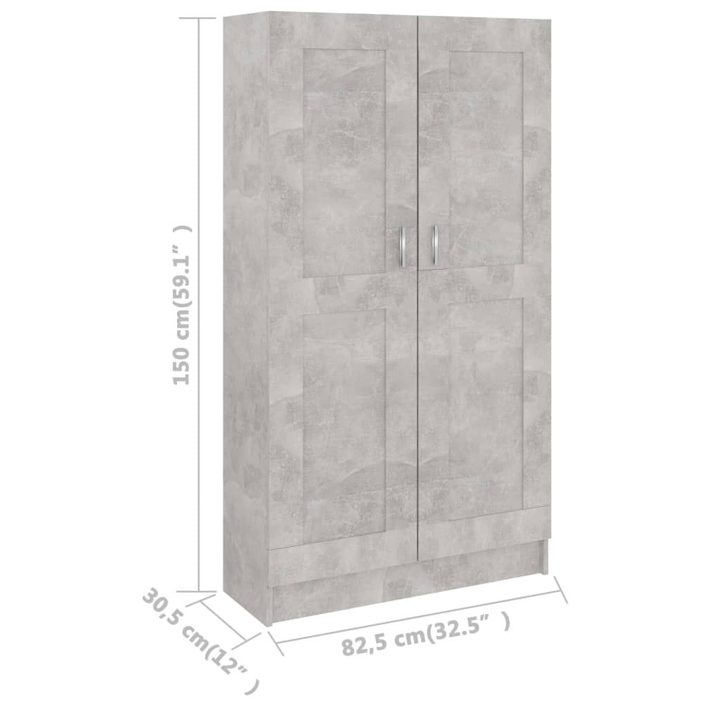 Kirjahylly betoninharmaa 82,5x30,5x150 cm - Sisustajankoti.fi