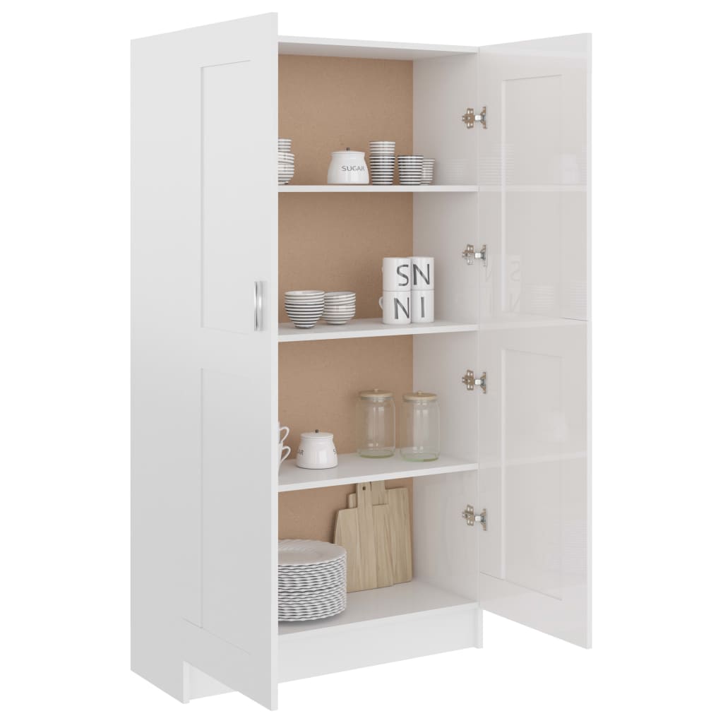 Kirjahylly korkeakiilto valkoinen 82,5x30,5x150 cm - Sisustajankoti.fi