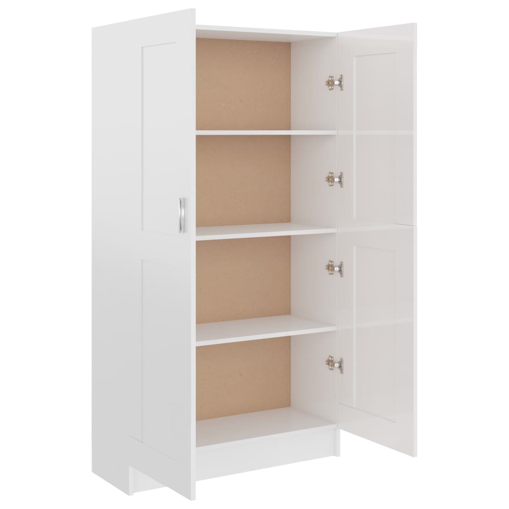 Kirjahylly korkeakiilto valkoinen 82,5x30,5x150 cm - Sisustajankoti.fi