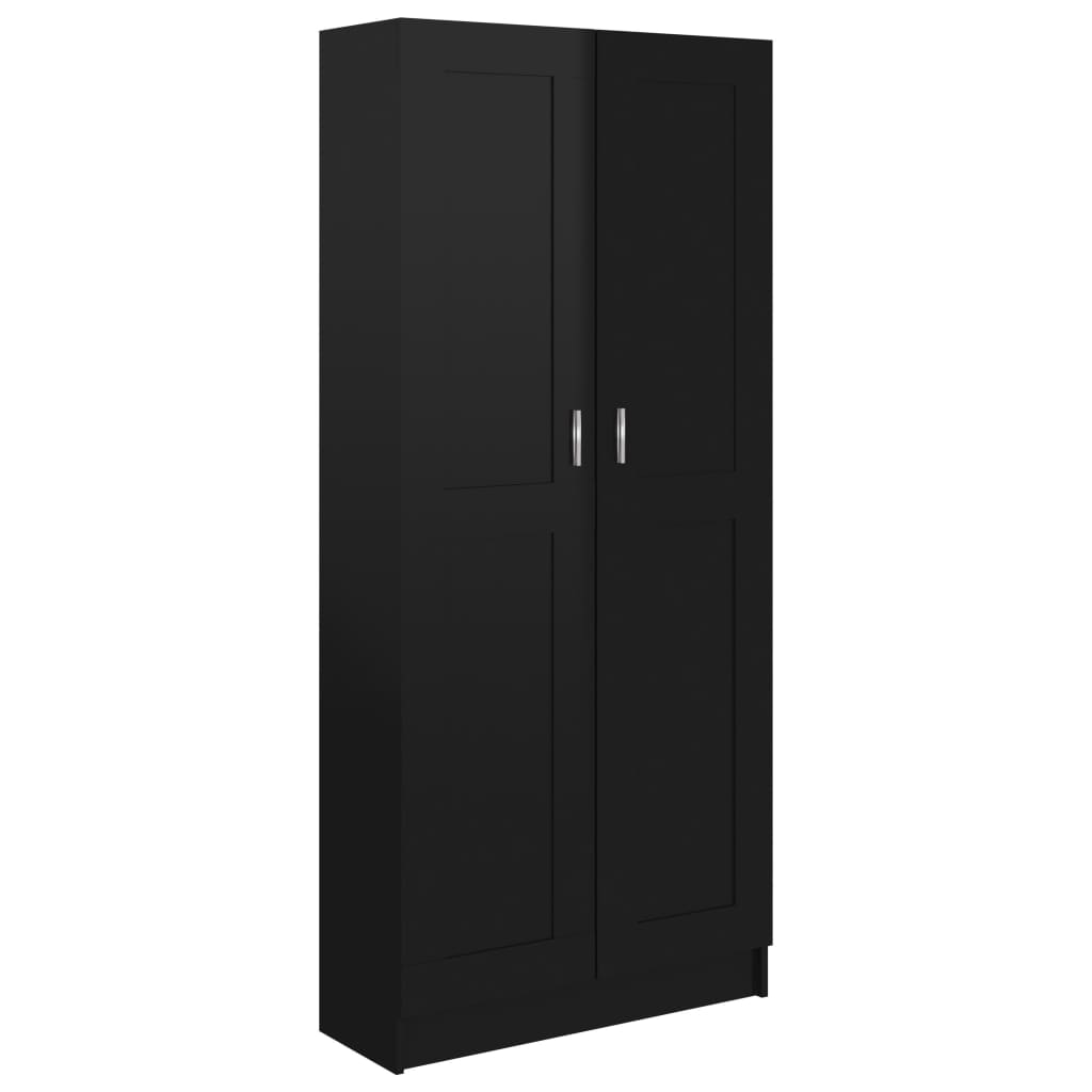 Kirjahylly korkeakiilto musta 82,5x30,5x185,5 cm - Sisustajankoti.fi