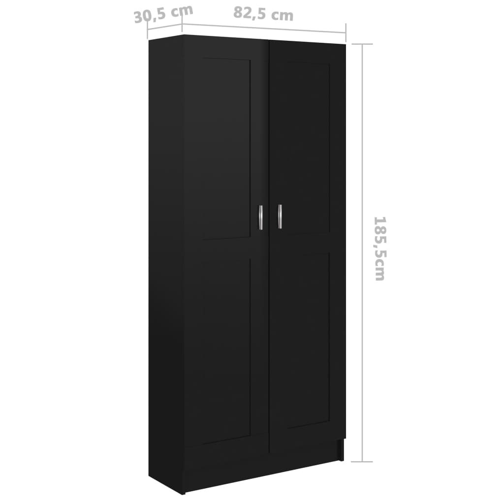 Kirjahylly korkeakiilto musta 82,5x30,5x185,5 cm - Sisustajankoti.fi