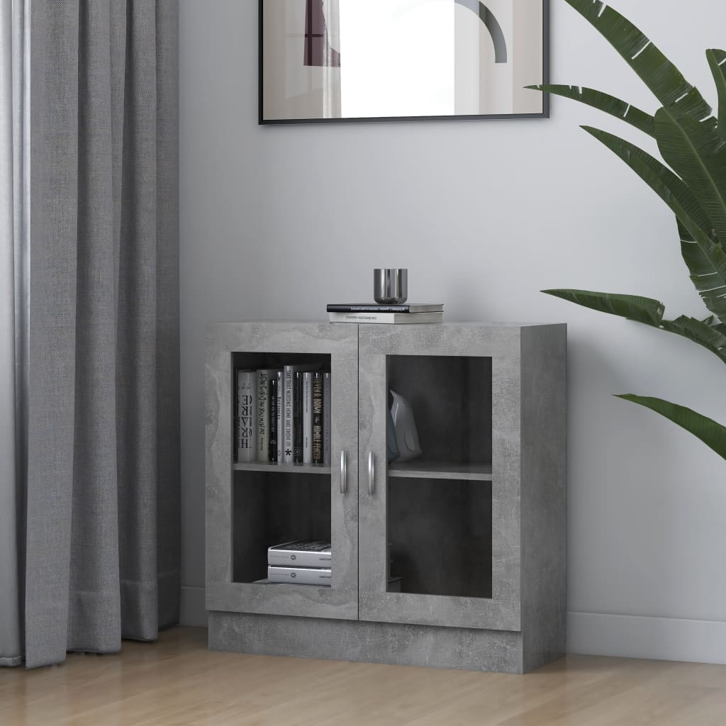 Vitriinikaappi betoninharmaa 82,5x30,5x80 cm - Sisustajankoti.fi