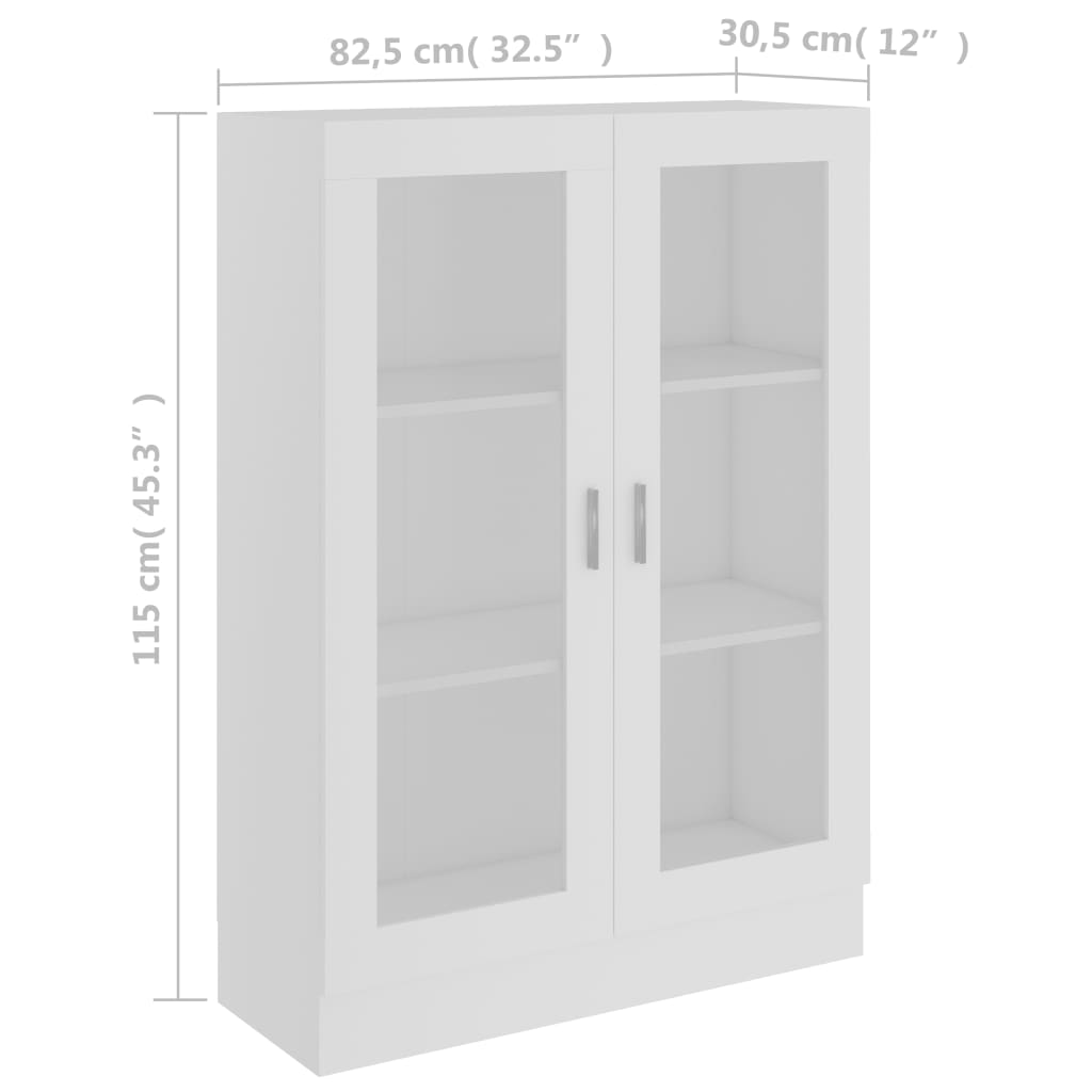 Vitriinikaappi valkoinen 82,5x30,5x115 cm - Sisustajankoti.fi