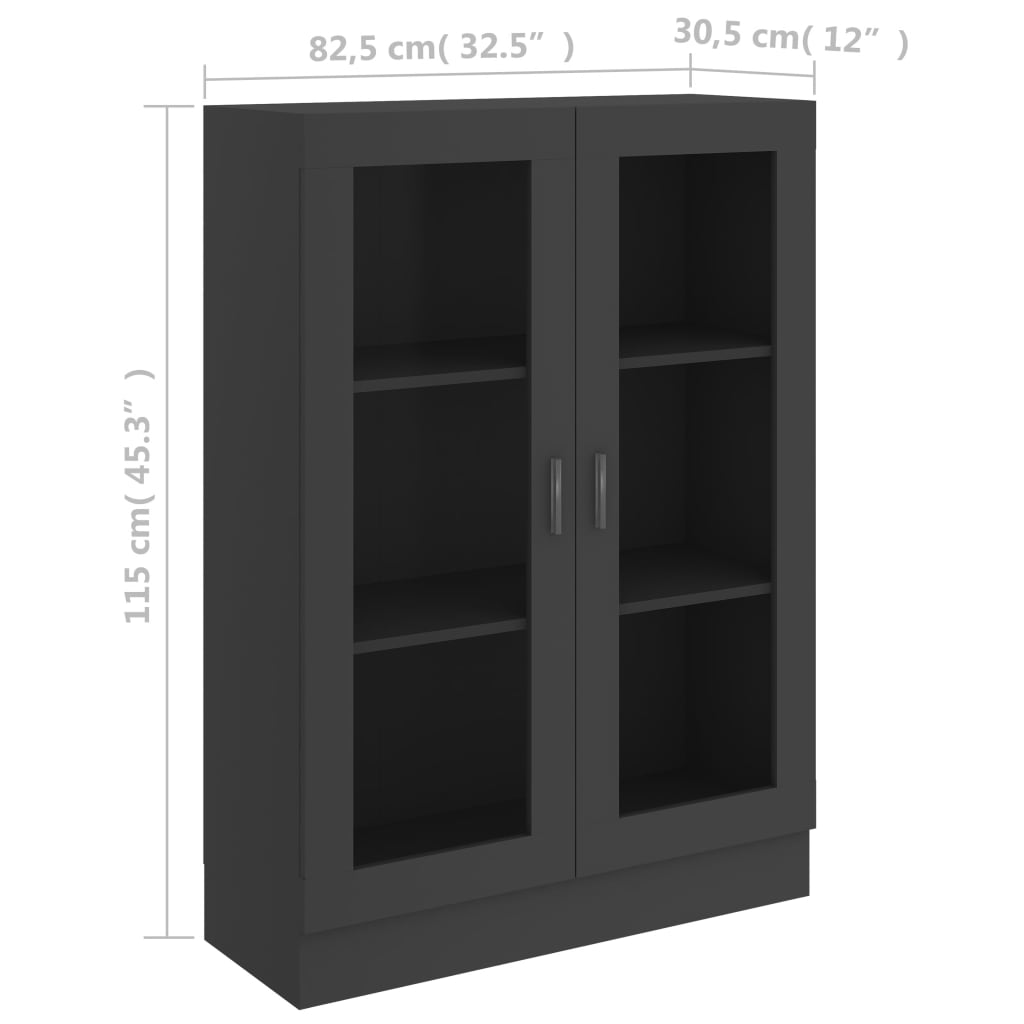 Vitriinikaappi harmaa 82,5x30,5x115 cm - Sisustajankoti.fi