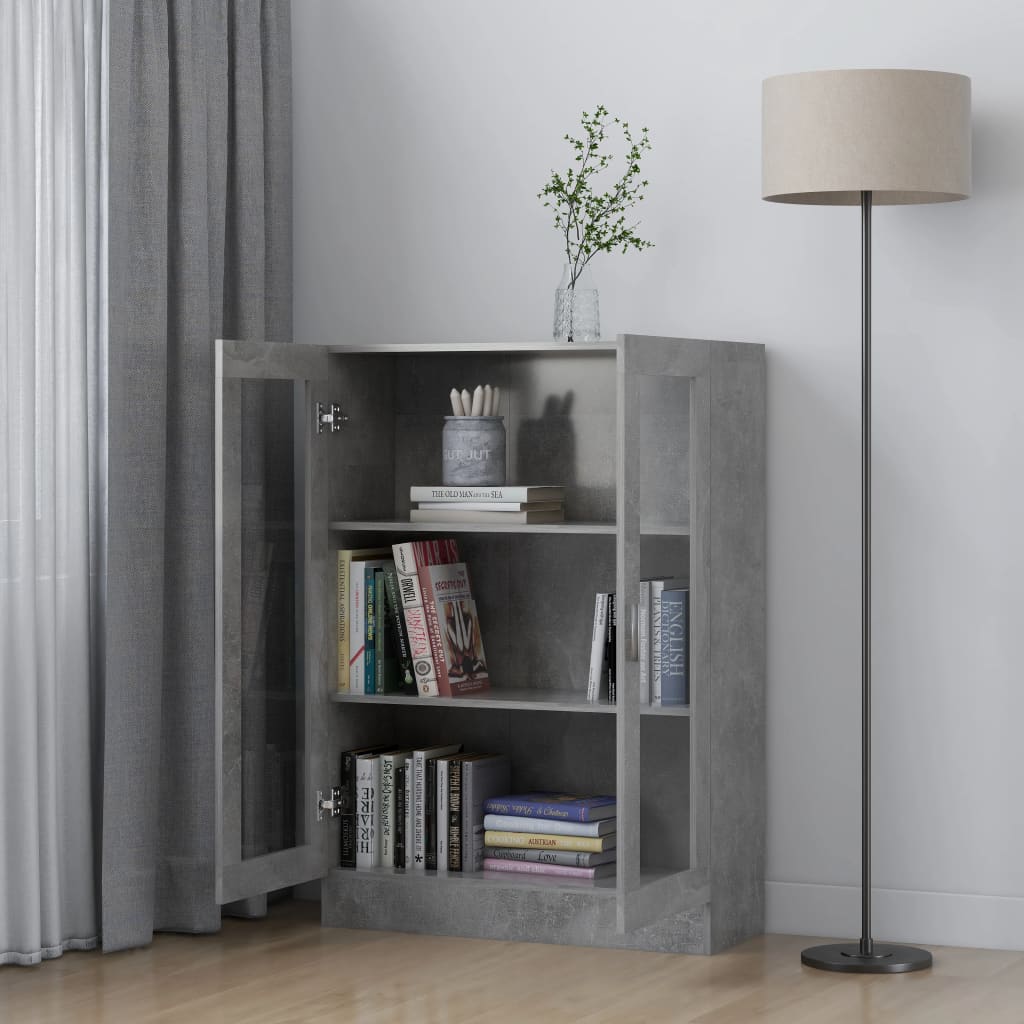 Vitriinikaappi betoninharmaa 82,5x30,5x115 cm - Sisustajankoti.fi