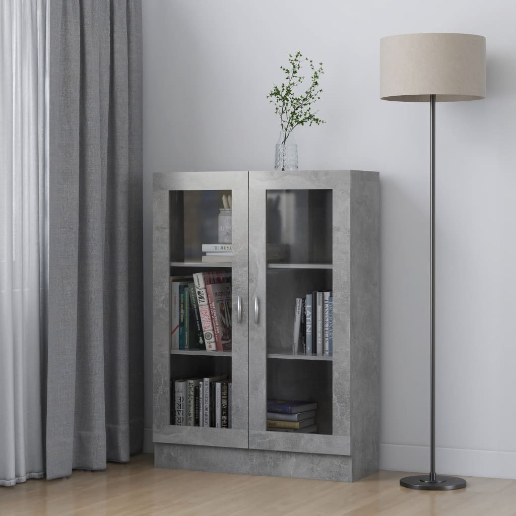 Vitriinikaappi betoninharmaa 82,5x30,5x115 cm - Sisustajankoti.fi