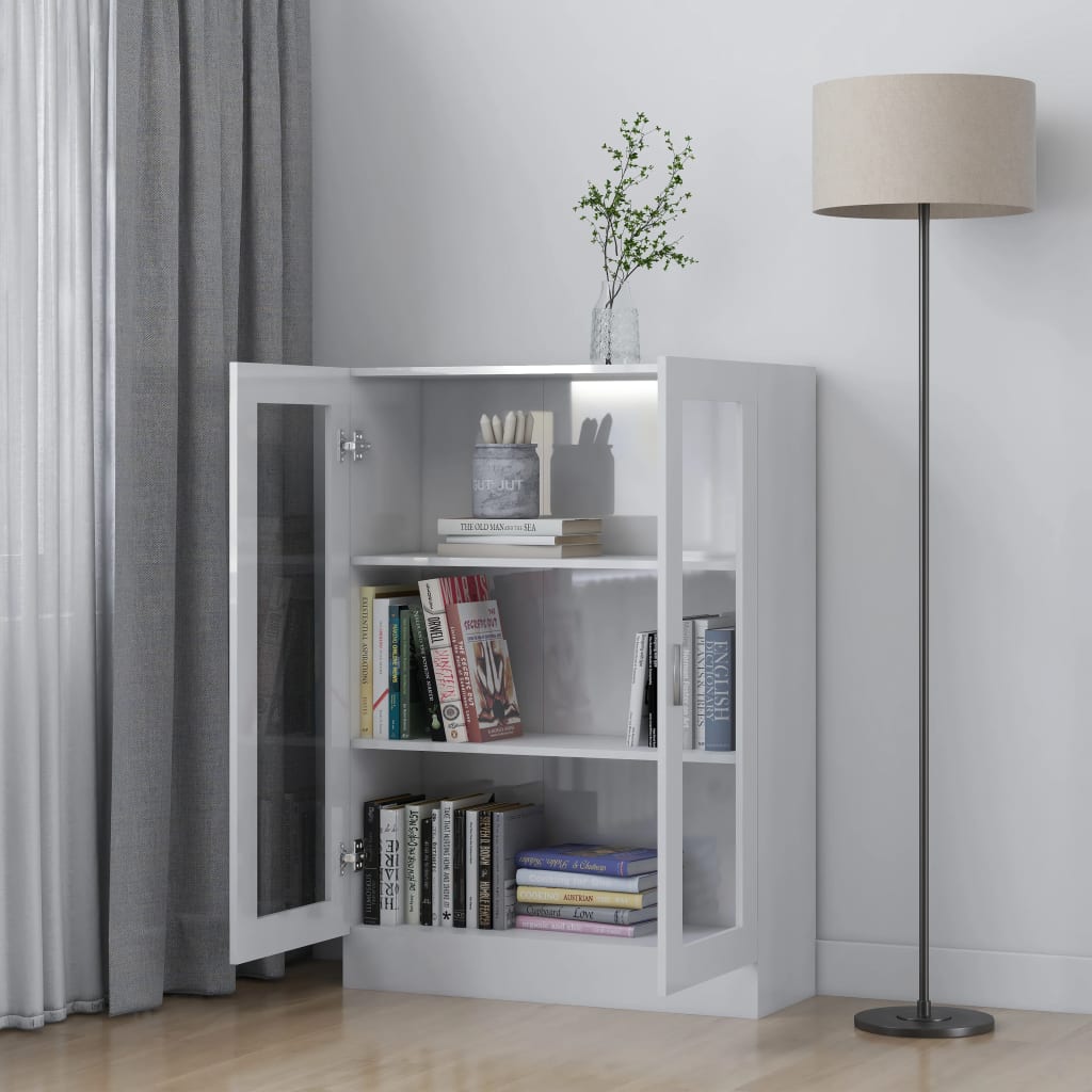 Vitriinikaappi korkeakiilto valkoinen 82,5x30,5x115cm - Sisustajankoti.fi