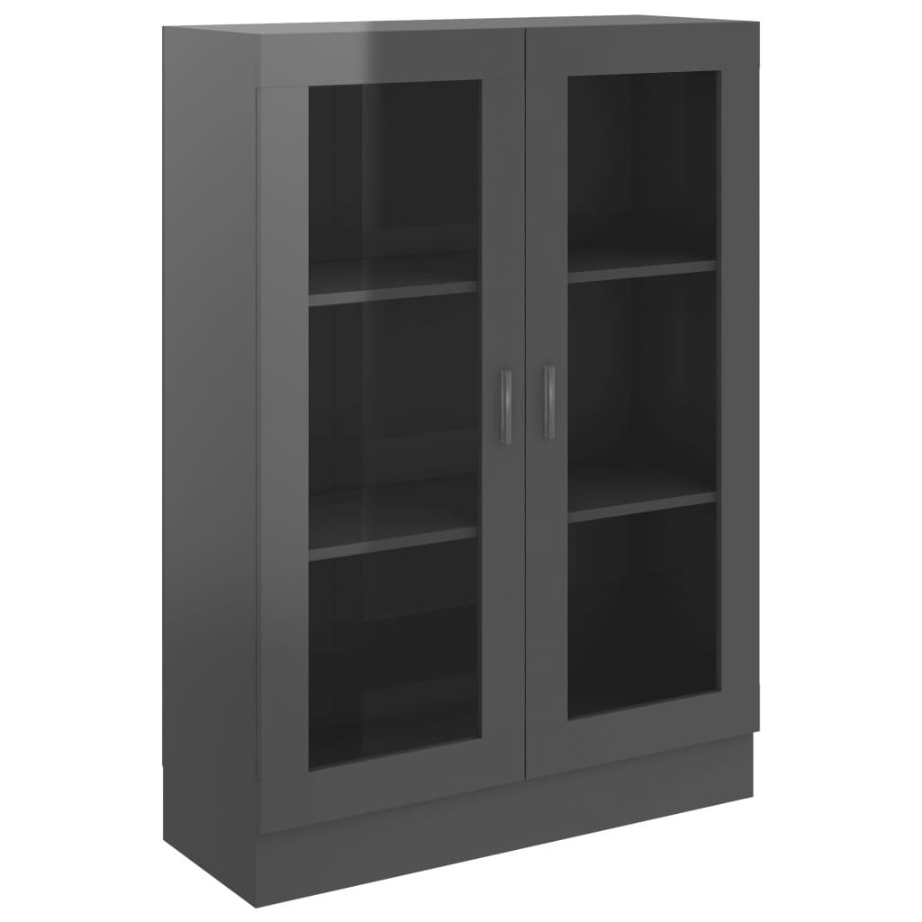 Vitriinikaappi korkeakiilto harmaa 82,5x30,5x115 cm - Sisustajankoti.fi
