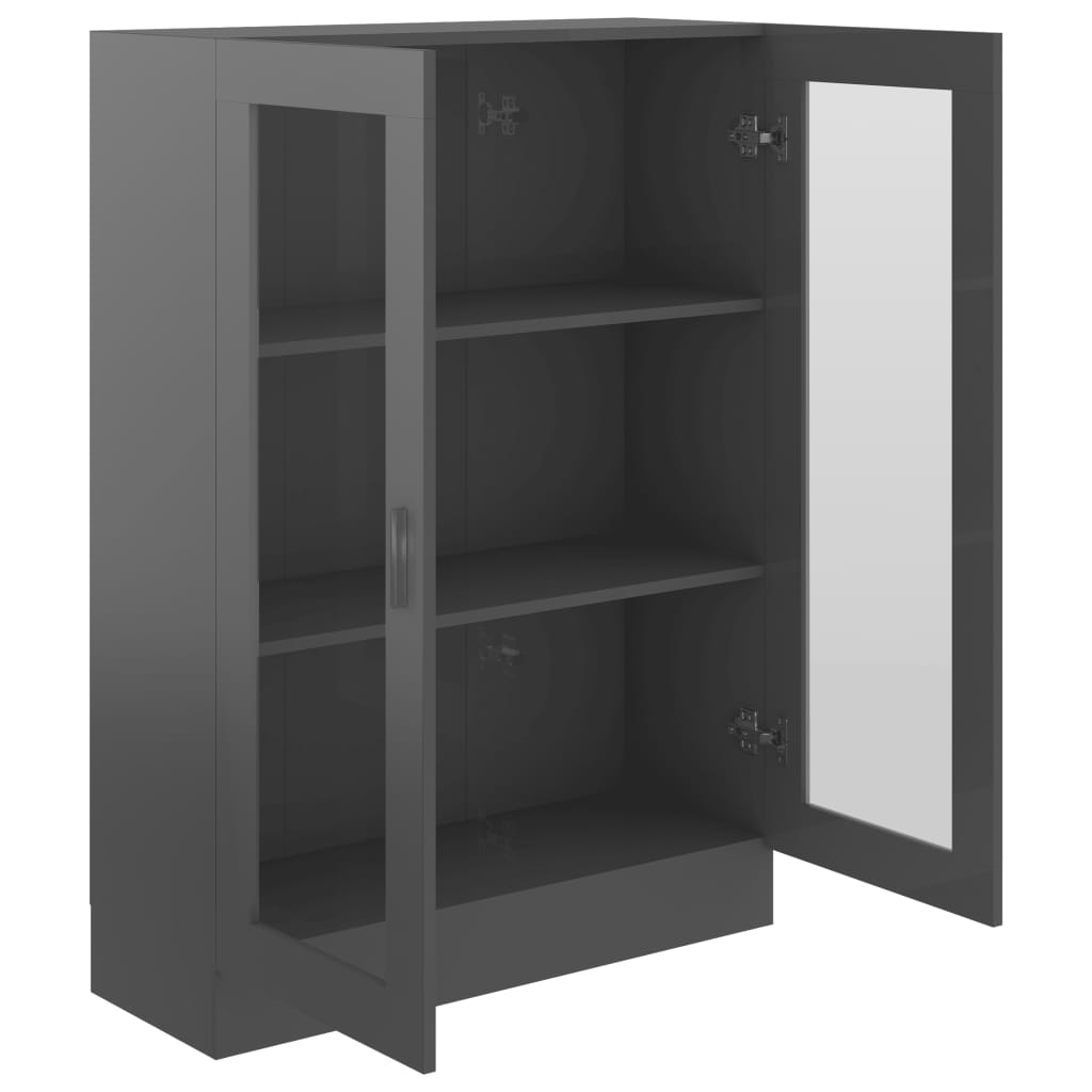Vitriinikaappi korkeakiilto harmaa 82,5x30,5x115 cm - Sisustajankoti.fi