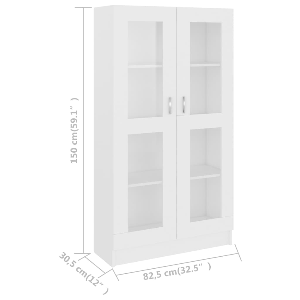 Vitriinikaappi valkoinen 82,5x30,5x150 cm - Sisustajankoti.fi