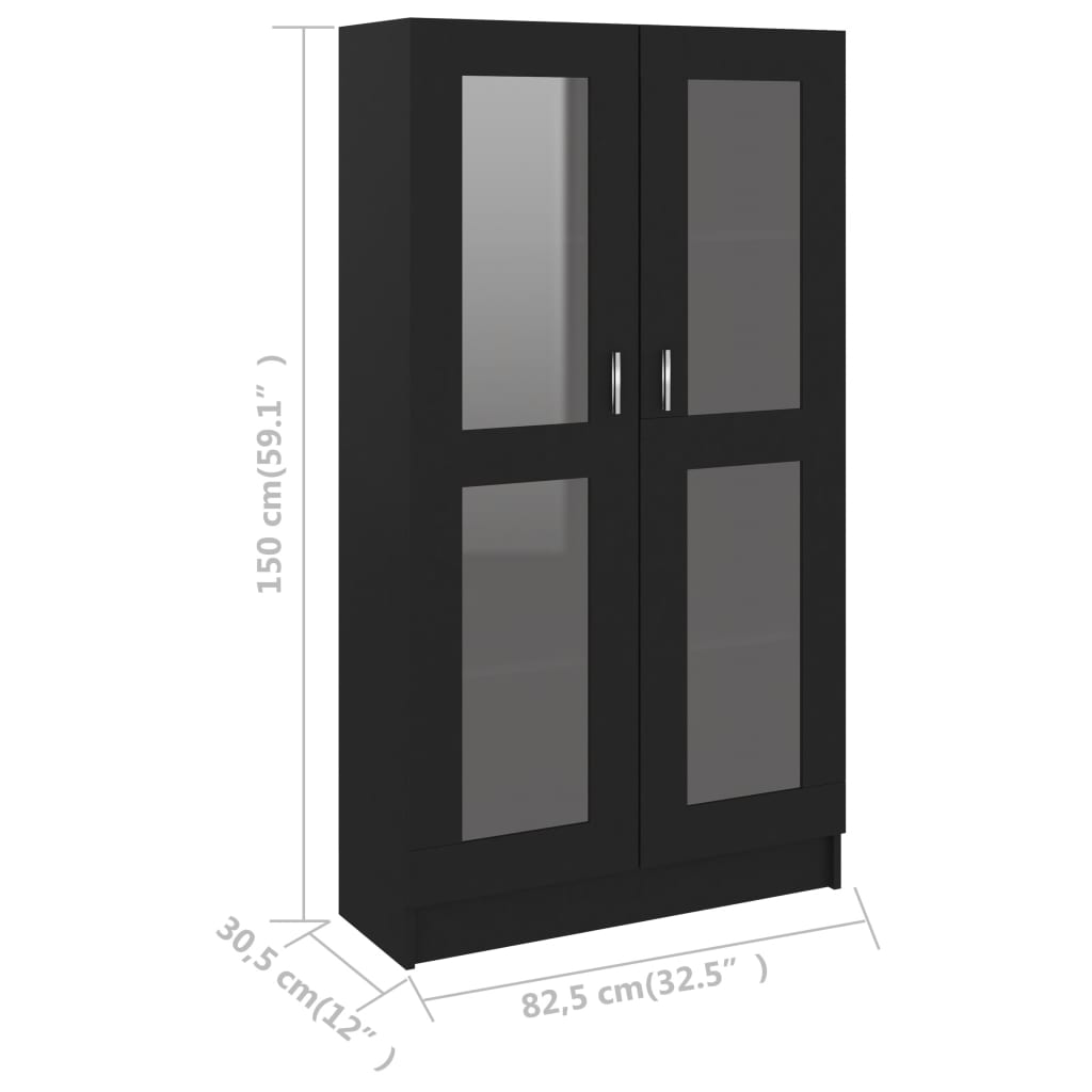 Vitriinikaappi musta 82,5x30,5x150 cm - Sisustajankoti.fi