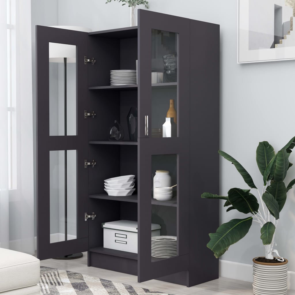 Vitriinikaappi harmaa 82,5x30,5x150 cm - Sisustajankoti.fi
