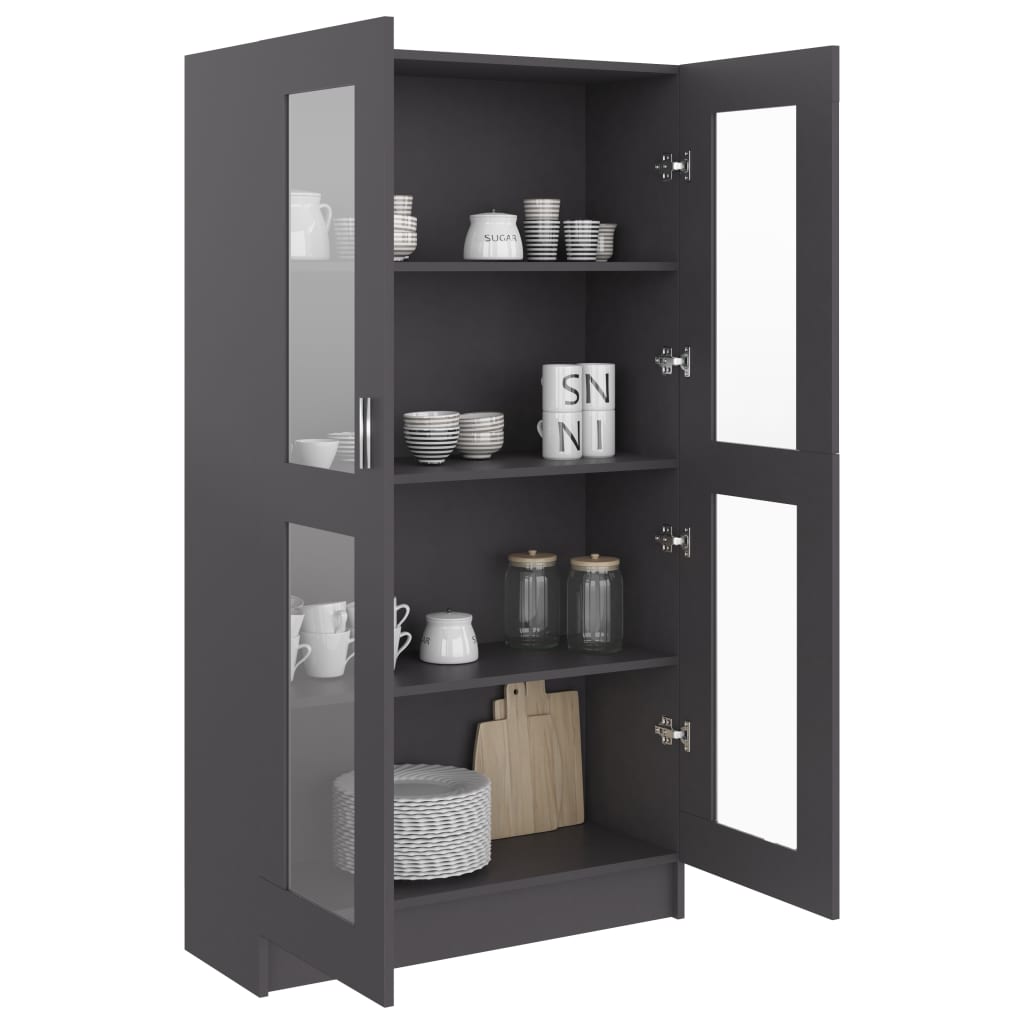 Vitriinikaappi harmaa 82,5x30,5x150 cm - Sisustajankoti.fi