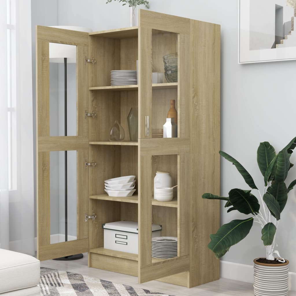 Vitriinikaappi Sonoma-tammi 82,5x30,5x150 cm - Sisustajankoti.fi