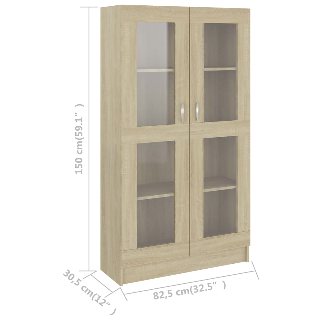 Vitriinikaappi Sonoma-tammi 82,5x30,5x150 cm - Sisustajankoti.fi