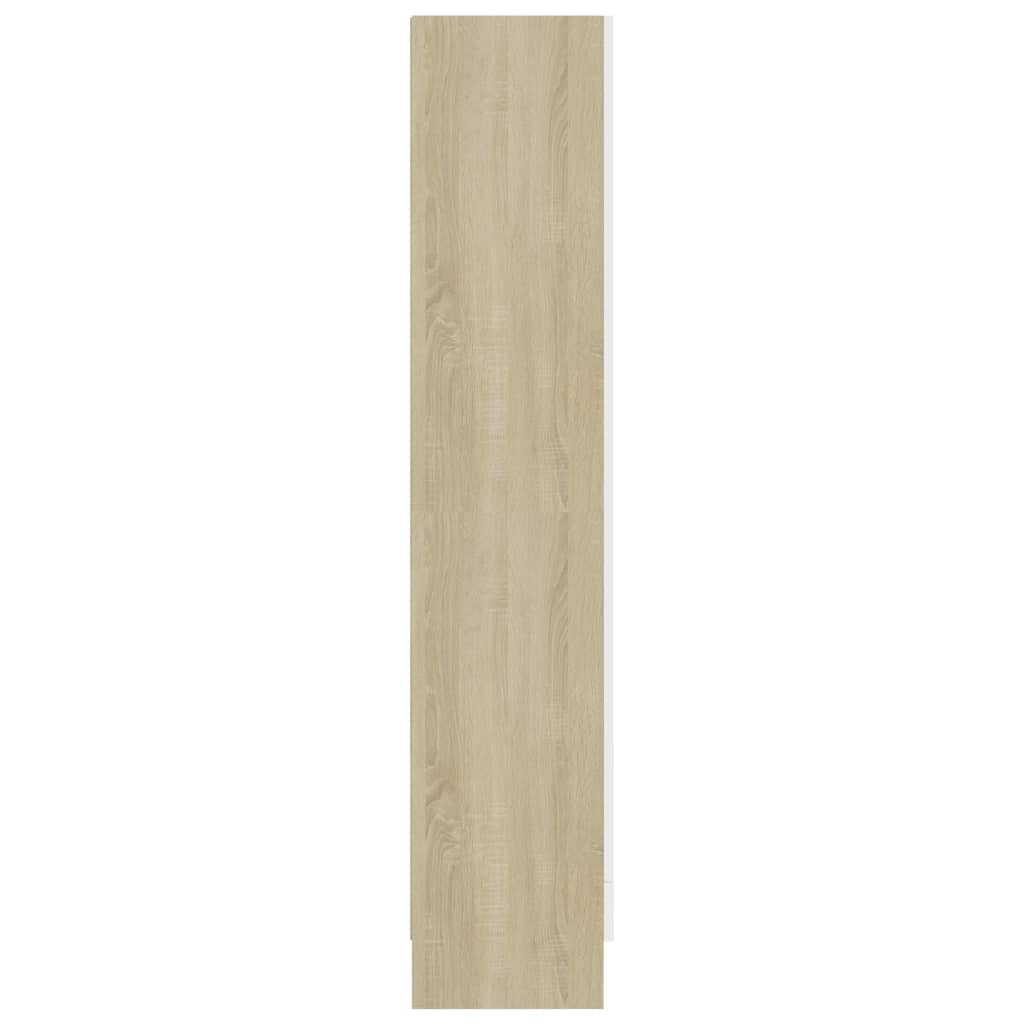 Vitriinikaappi valk. ja Sonoma-tammi 82,5x30,5x150cm - Sisustajankoti.fi
